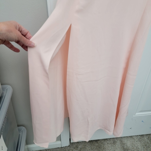 NWT Babaton Aritzia Hamptons Dress Soft Blush Pink Cutout Back Slit Flowy 12 - Picture 6 of 14